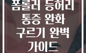 폼롤러 등허리 통증 완화 구르기 완벽 가이드