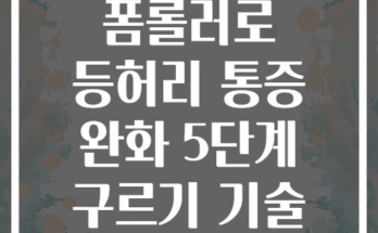 폼롤러로 등허리 통증 완화 5단계 구르기 기술