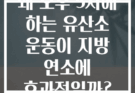 왜 오후 5시에 하는 유산소 운동이 지방 연소에 효과적일까?