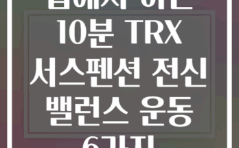 집에서 하는 10분 TRX 서스펜션 전신 밸런스 운동 6가지